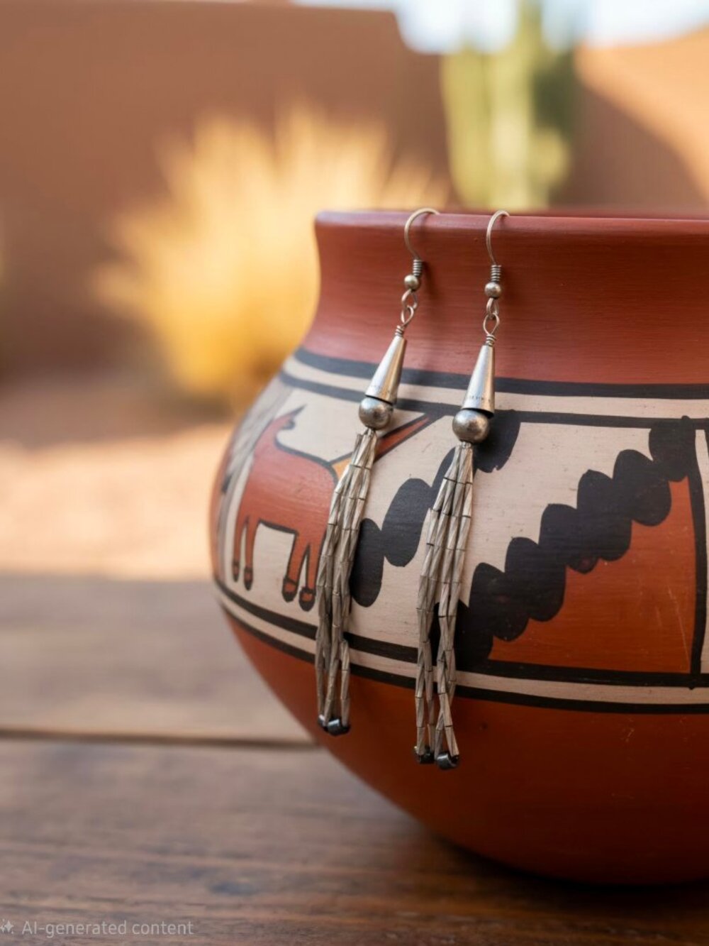 Native American Silver Heishi Earrings